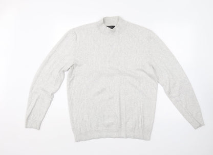 Next Womens Grey Crew Neck  Cotton Pullover Jumper Size L