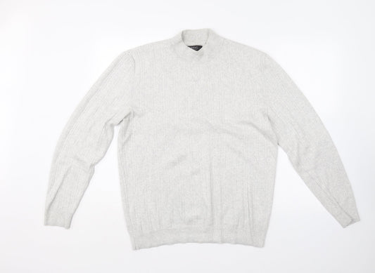 NEXT Womens Grey Crew Neck  Cotton Pullover Jumper Size L