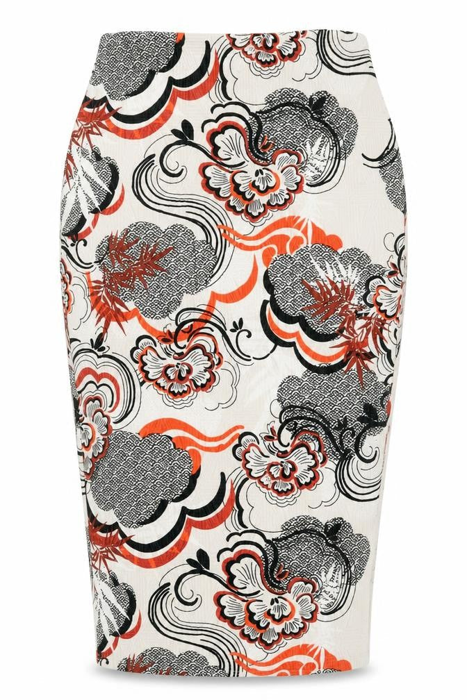 River Island Womens Multicoloured Geometric Polyester Straight & Pencil Skirt Size 6