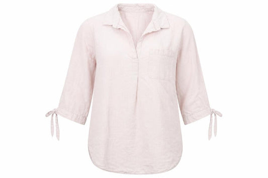New Look Womens Pink  Cotton Basic Blouse Size 8 V-Neck