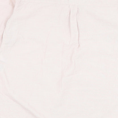 New Look Womens Pink  Cotton Basic Blouse Size 8 V-Neck