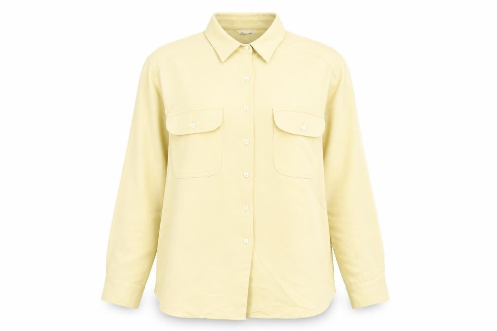 BHS Womens Yellow  Viscose Basic Button-Up Size 10 Collared