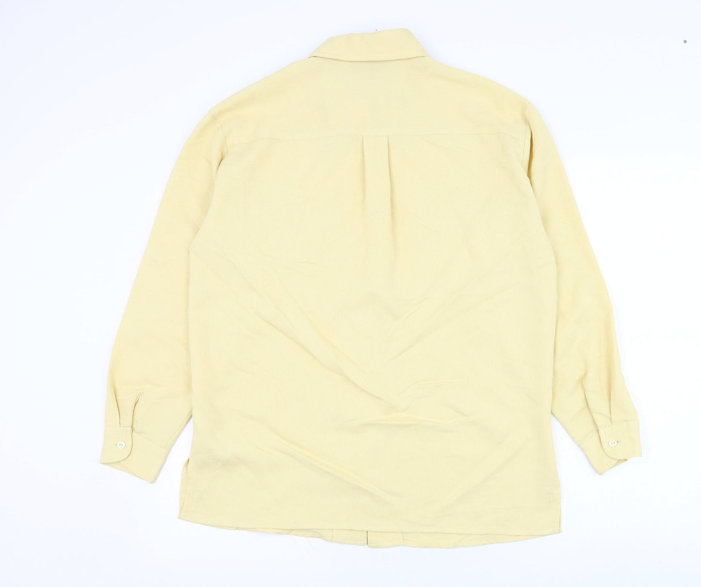 BHS Womens Yellow  Viscose Basic Button-Up Size 10 Collared