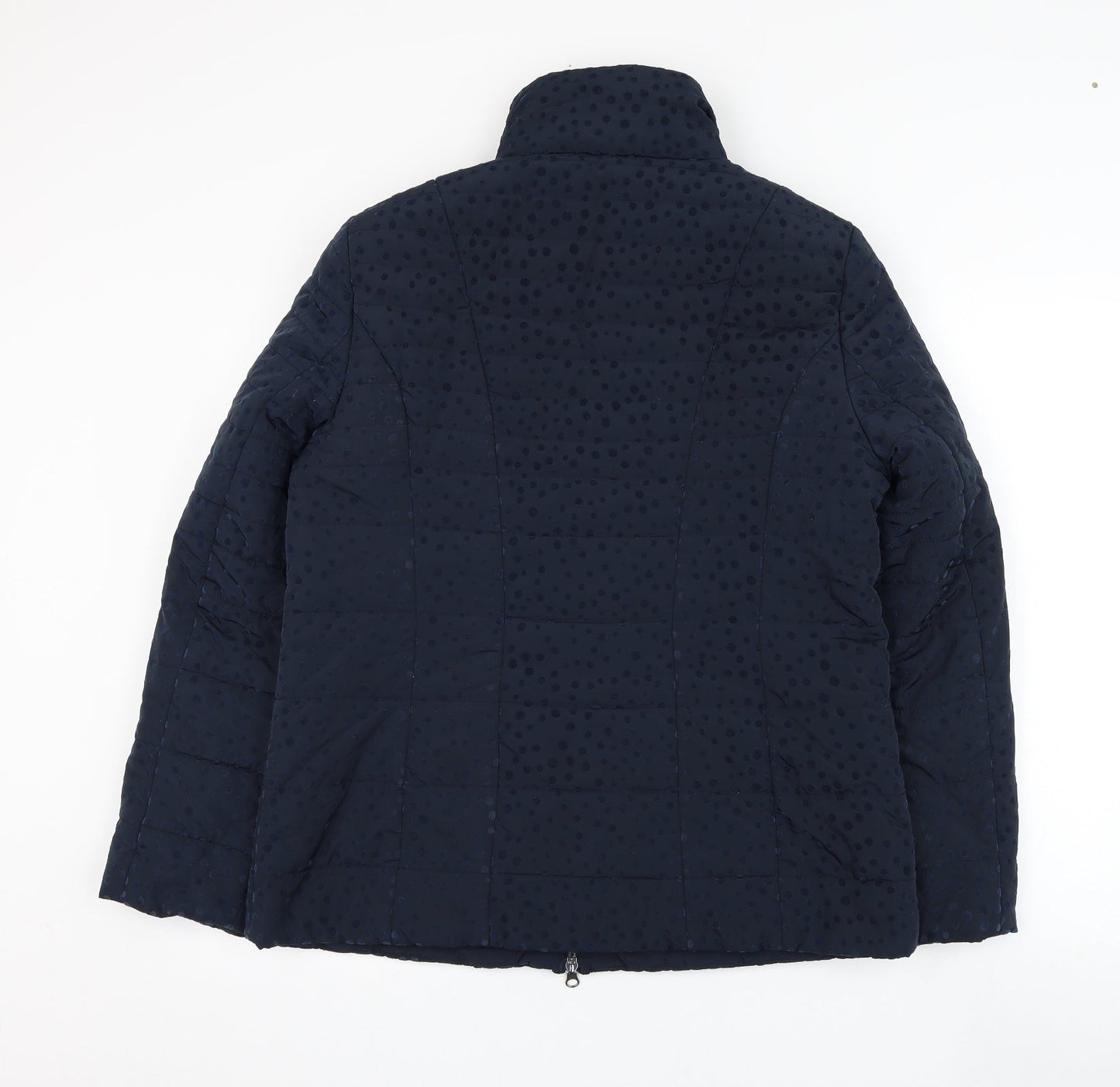 Barbara Lebek Womens Blue   Puffer Jacket Coat Size 14  Zip