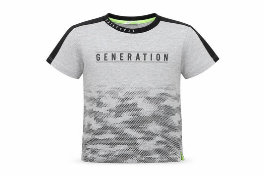 Pep&Co Boys Grey  Cotton Basic T-Shirt Size 7-8 Years Round Neck Pullover - Generation