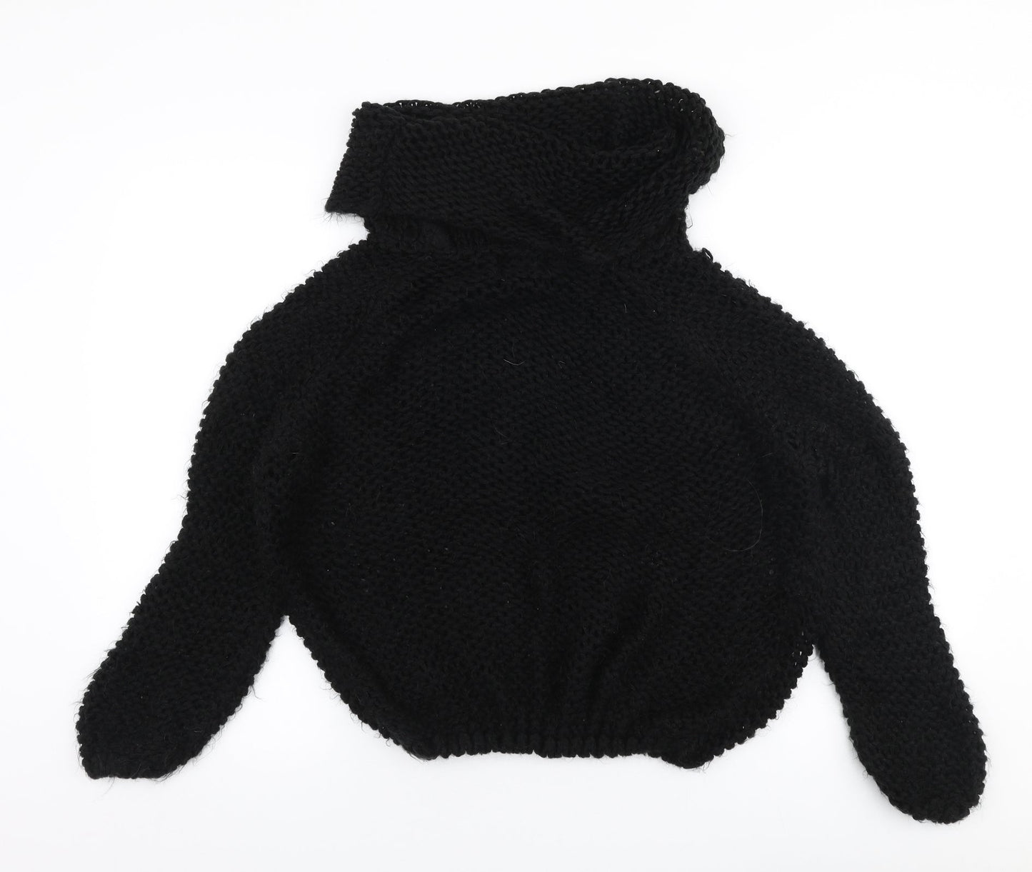 Katsumi Womens Black Roll Neck  Acrylic Pullover Jumper Size M