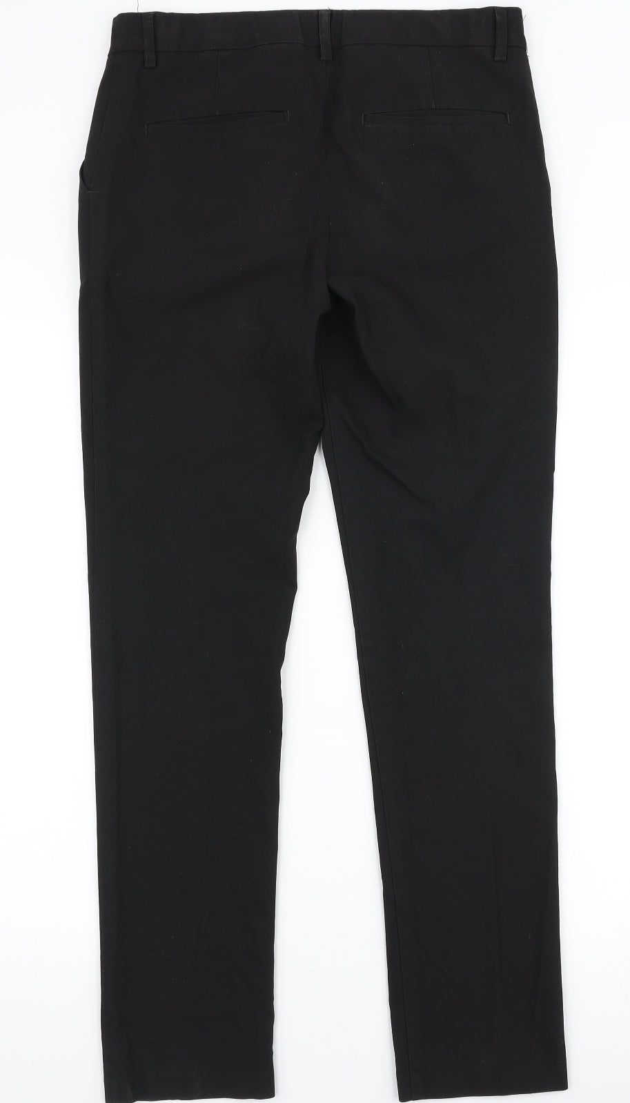 Marks and Spencer Womens Black  Polyester Trousers  Size 30 in L29 in Slim Zip