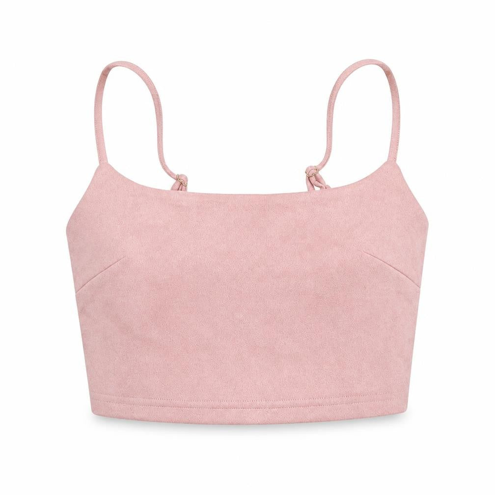 Naanaa Womens Pink  Polyester Cropped Tank Size 8 Square Neck