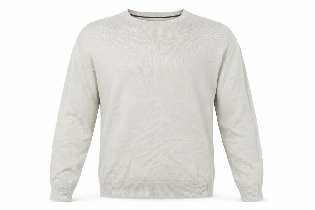 George Mens Grey Round Neck  Acrylic Pullover Jumper Size L