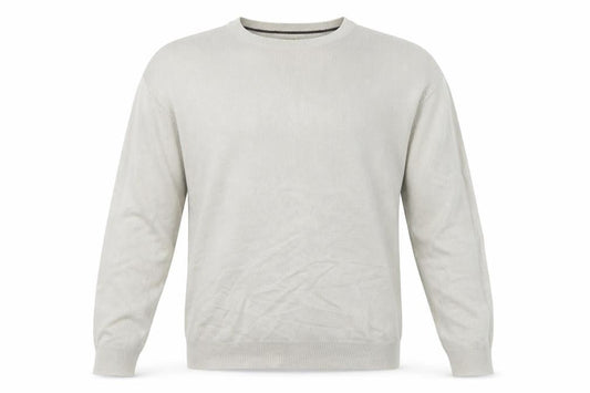 George Mens Grey Round Neck  Acrylic Pullover Jumper Size L