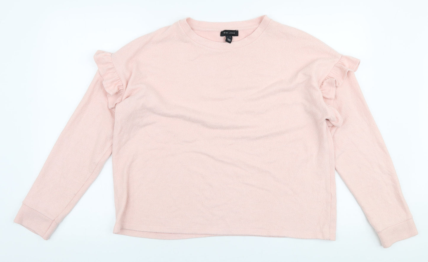 New Look Womens Pink Round Neck  Polyester Pullover Jumper Size M