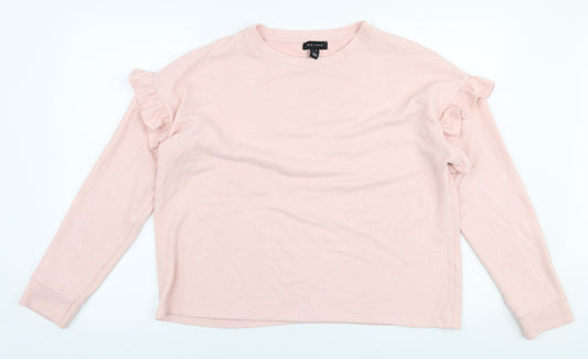 New Look Womens Pink Round Neck  Polyester Pullover Jumper Size M