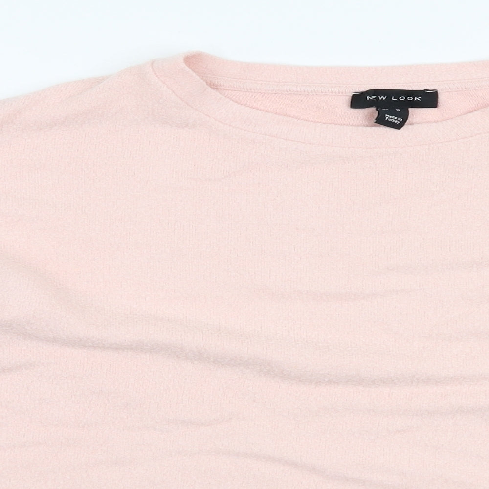 New Look Womens Pink Round Neck  Polyester Pullover Jumper Size M
