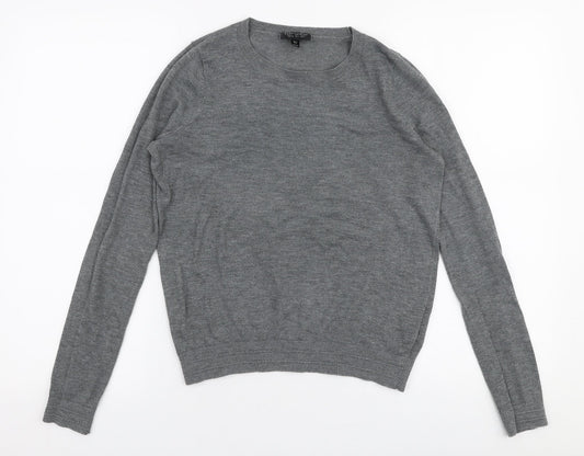 Topshop Womens Grey Round Neck  Polyester Pullover Jumper Size 6