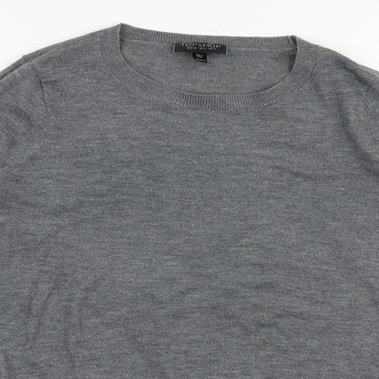 Topshop Womens Grey Round Neck  Polyester Pullover Jumper Size 6