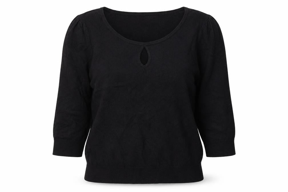 George Womens Black Round Neck  Polyester Pullover Jumper Size M