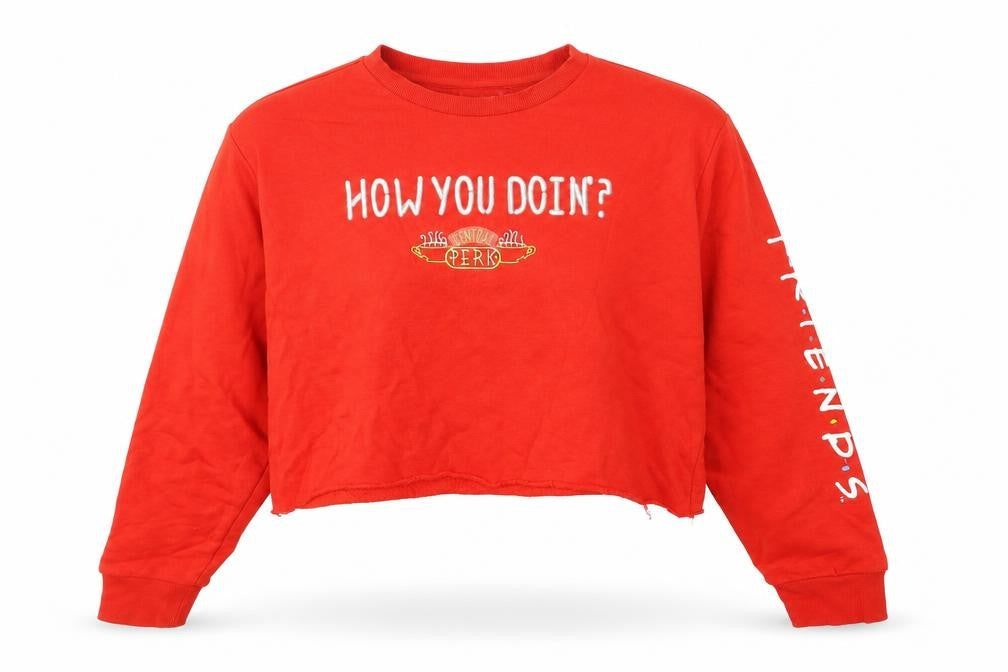 Primark Womens Red  Cotton Pullover Sweatshirt Size 10   - Friends