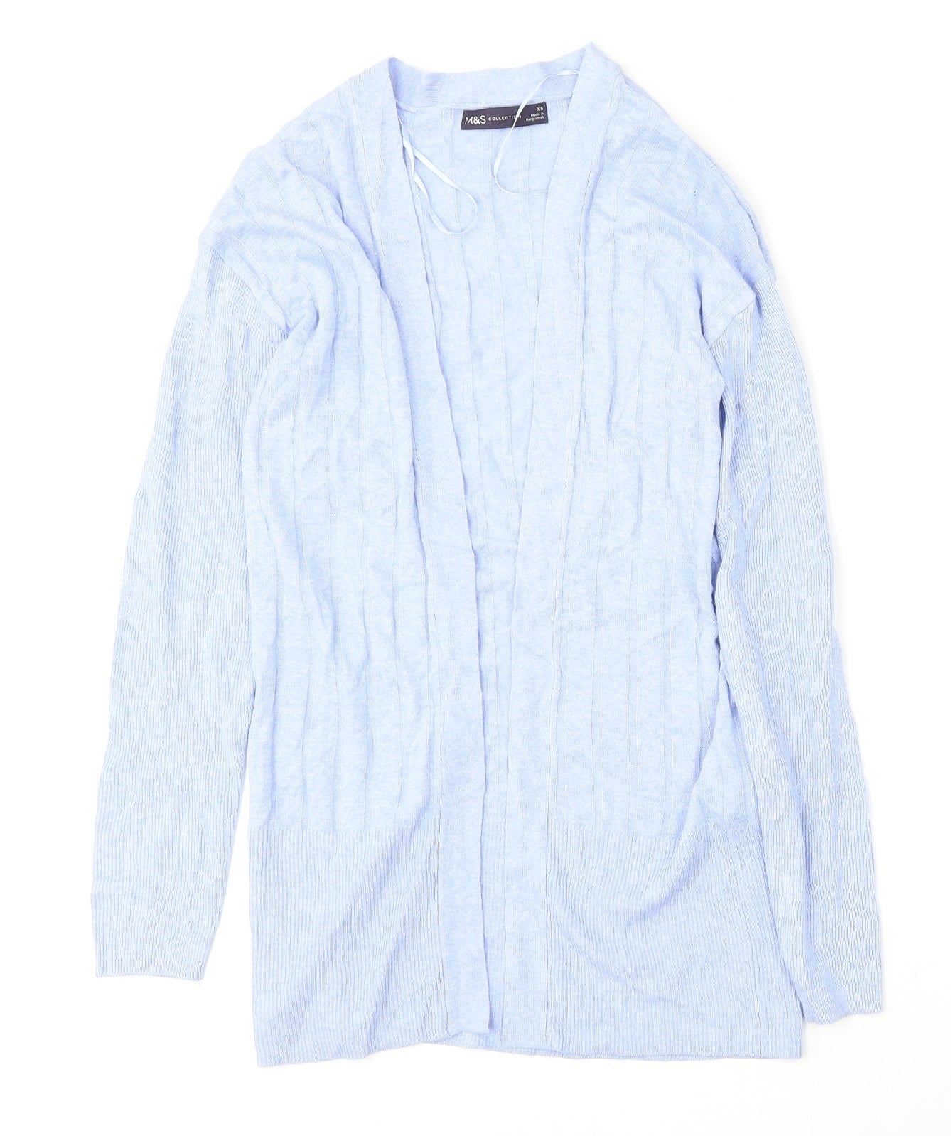 Marks and Spencer Womens Blue V-Neck  Viscose Cardigan Jumper Size XS