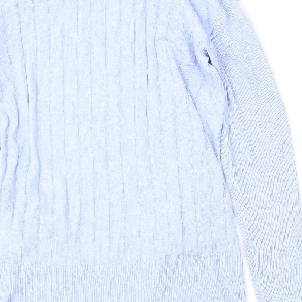 Marks and Spencer Womens Blue V-Neck  Viscose Cardigan Jumper Size XS