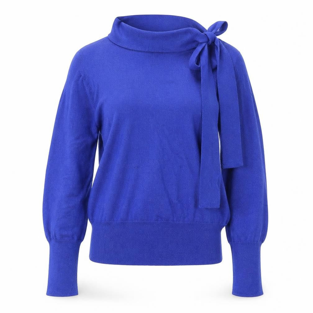 Marks & Spencer Womens Blue Mock Neck  Viscose Pullover Jumper Size 12