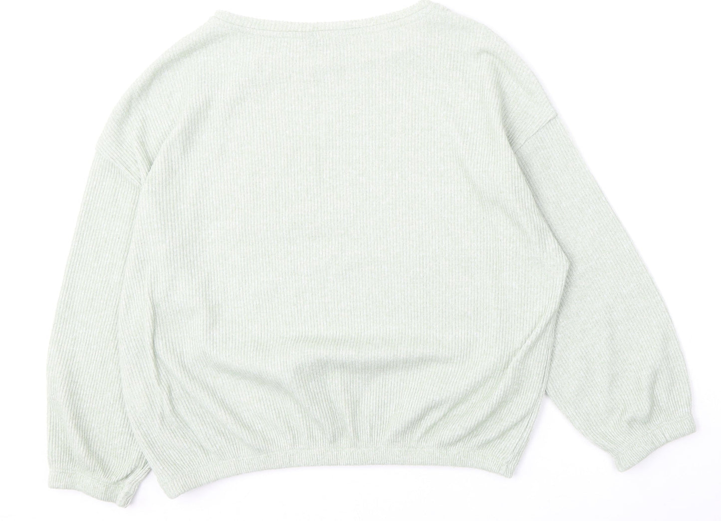 Peacocks Womens Green Round Neck  Polyester Pullover Jumper Size M