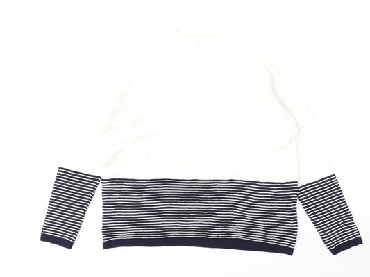Topshop Womens Multicoloured Mock Neck Striped Viscose Pullover Jumper Size 12