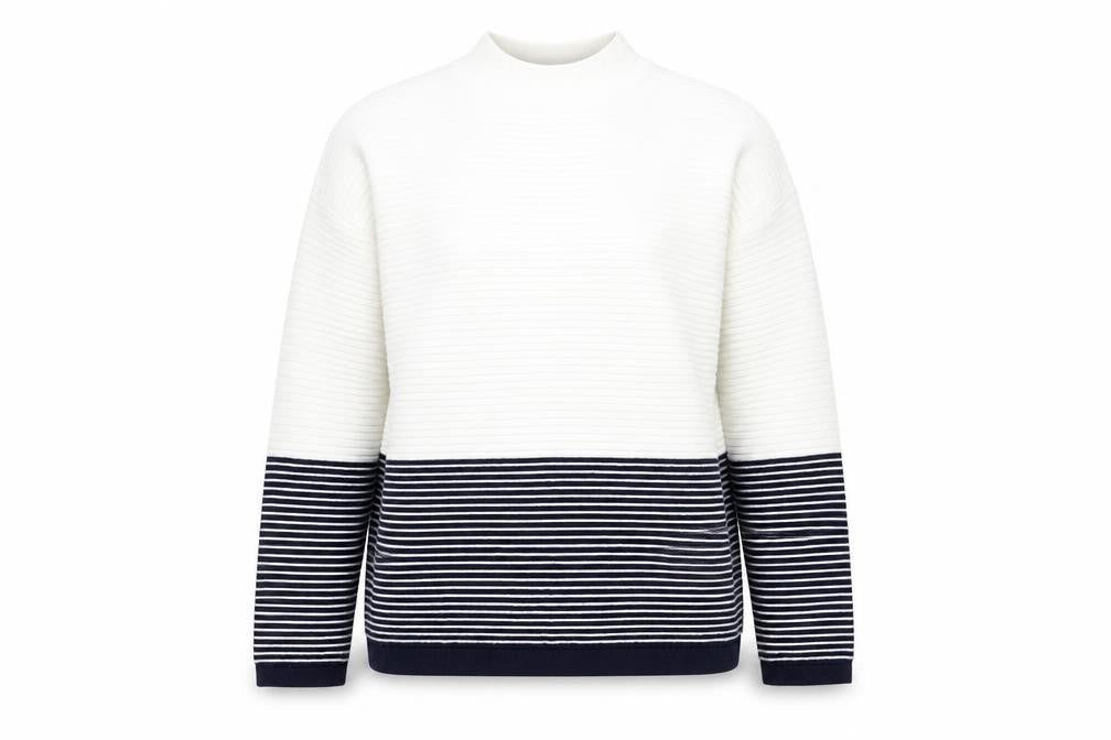 Topshop Womens Multicoloured Mock Neck Striped Viscose Pullover Jumper Size 12
