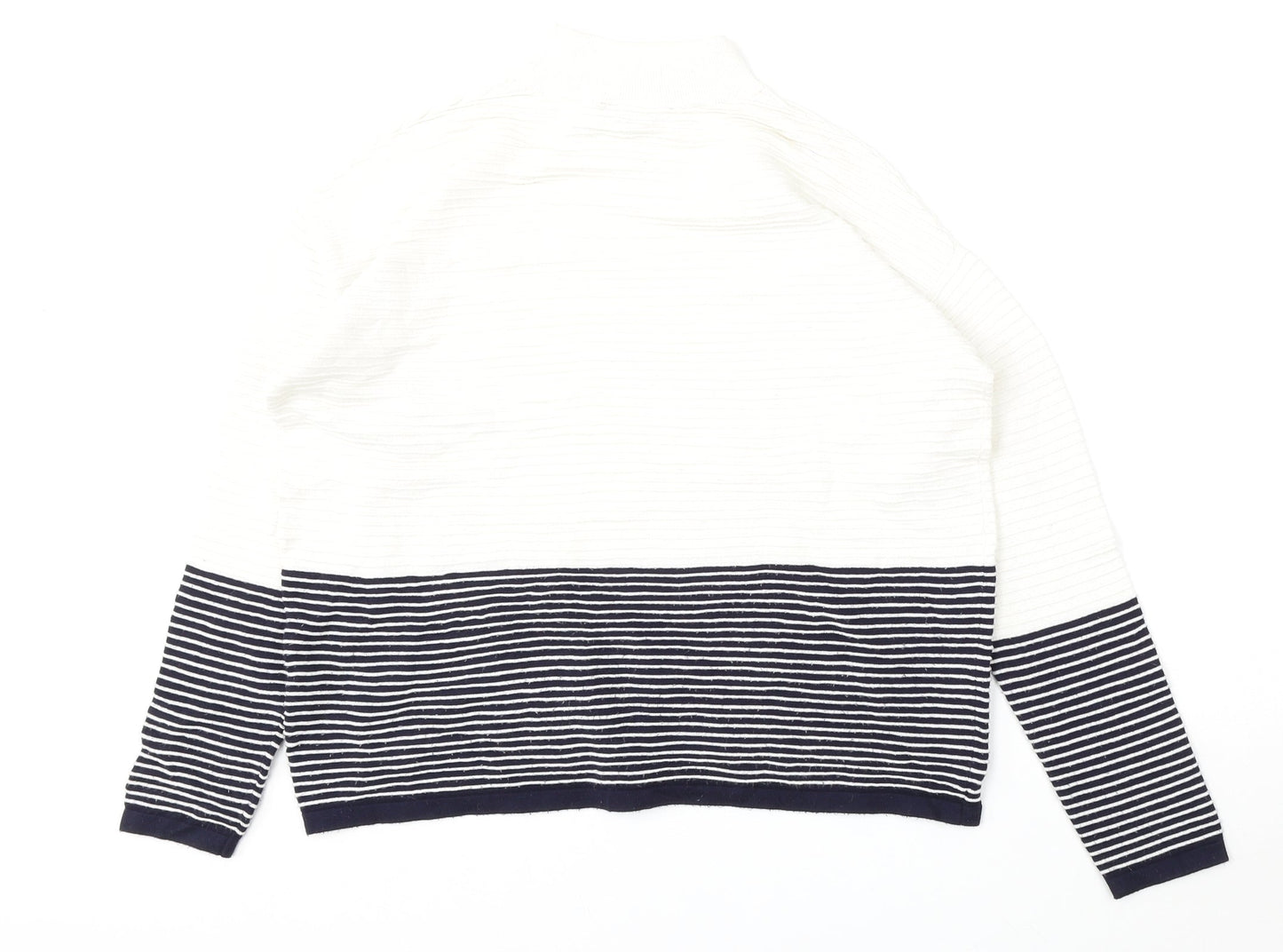 Topshop Womens Multicoloured Mock Neck Striped Viscose Pullover Jumper Size 12