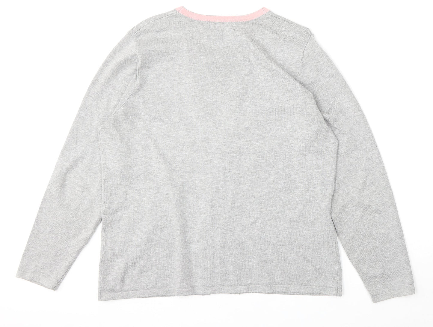 Preworn Womens Multicoloured Round Neck Striped Viscose Pullover Jumper Size M   - Built in t shirt