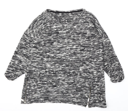 Preworn Womens Multicoloured Round Neck Striped Polyester Pullover Jumper Size M
