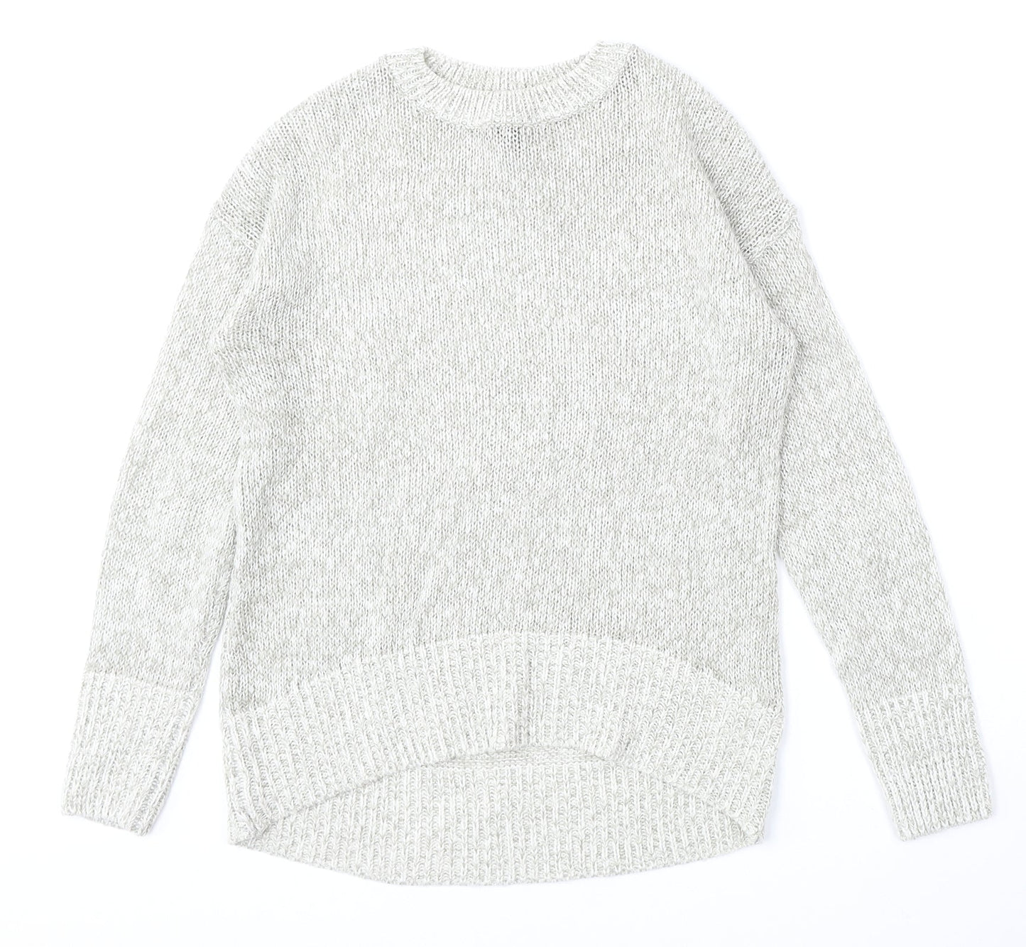 New Look Womens Grey Round Neck  Acrylic Pullover Jumper Size S