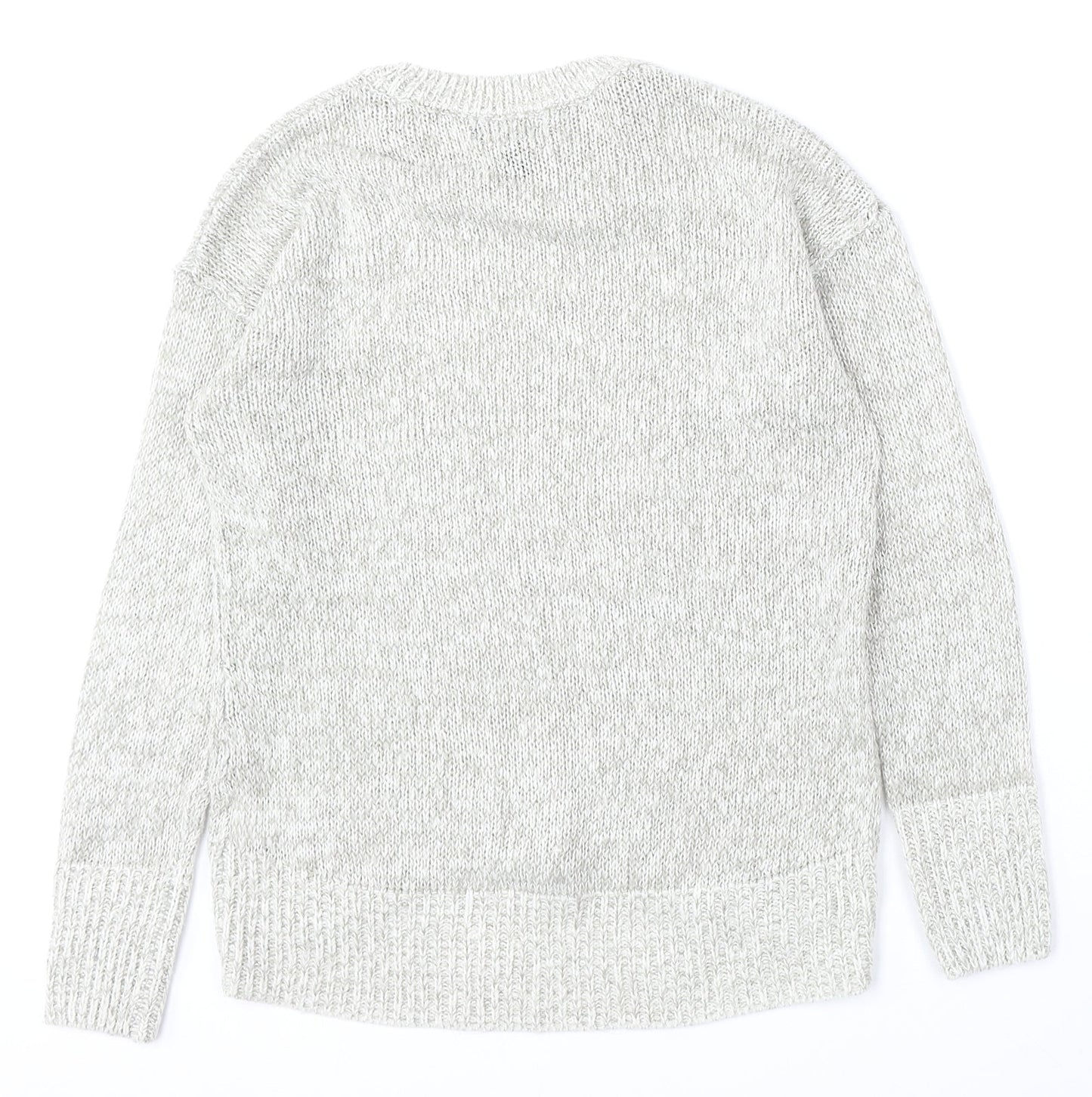 New Look Womens Grey Round Neck  Acrylic Pullover Jumper Size S