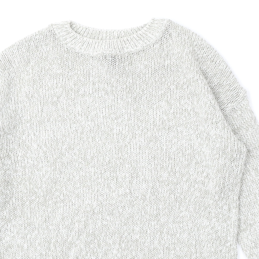 New Look Womens Grey Round Neck  Acrylic Pullover Jumper Size S