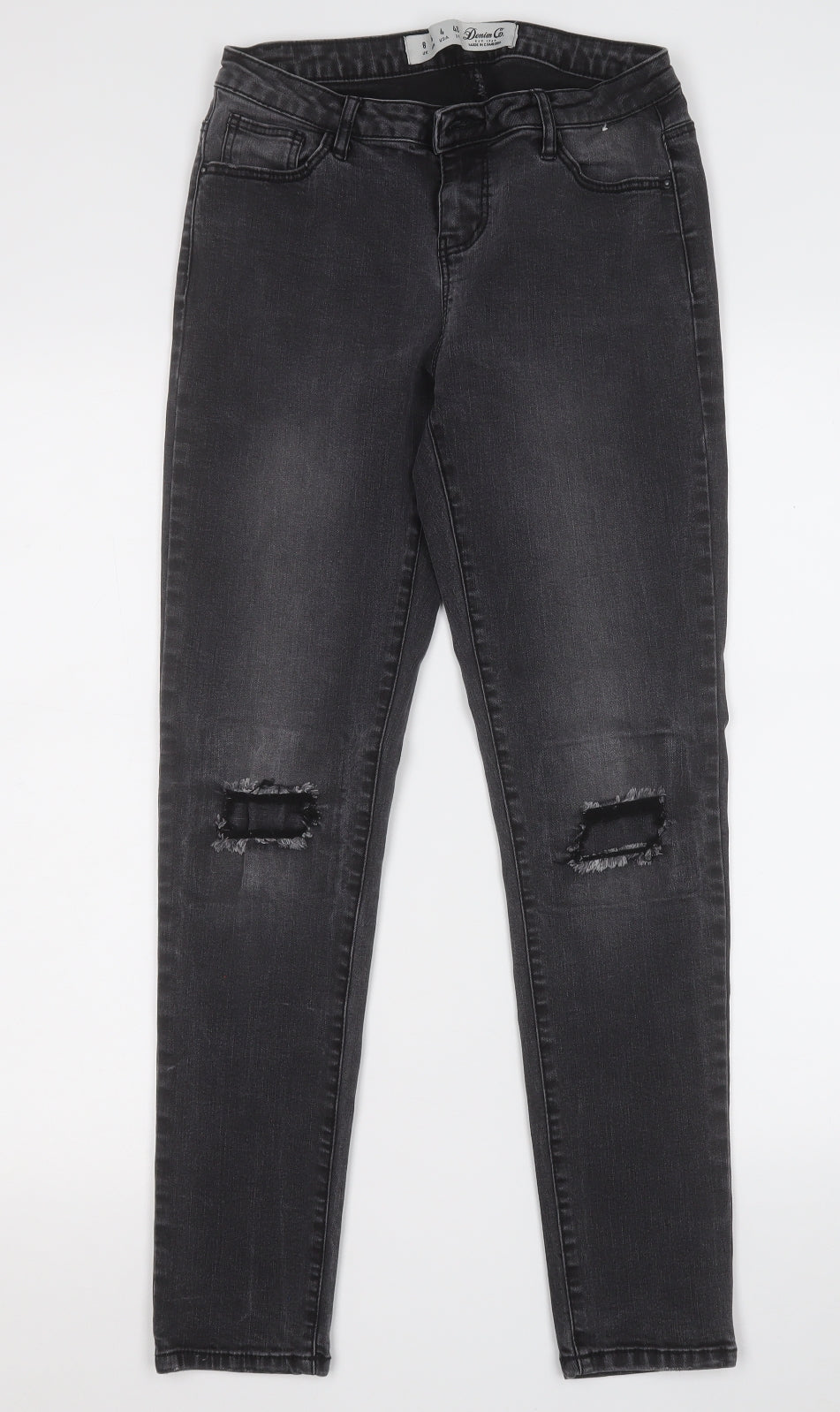 Denim & Co. Womens Grey  Cotton Skinny Jeans Size 8 L27 in Regular