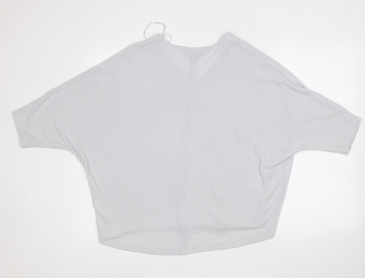 New Look Womens Grey  Viscose Basic Blouse Size S Round Neck