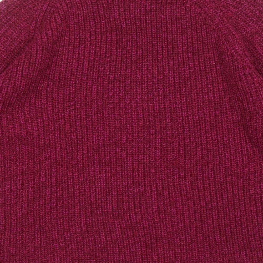F&F Womens Purple Mock Neck  Acrylic Pullover Jumper Size 10