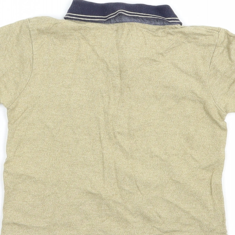 Matalan Baby Beige Striped Cotton Pullover Polo Size 12-18 Months Collared Button