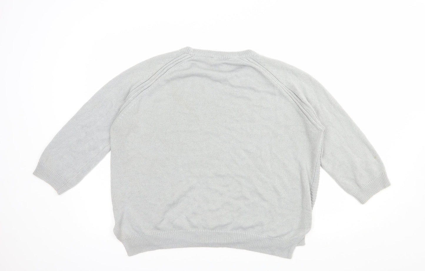 Blue Inc Womens Grey Crew Neck  Acrylic Pullover Jumper Size XL