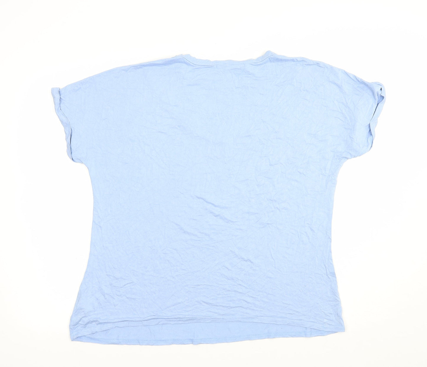 Very Womens Blue  Viscose Basic Blouse Size 18 Crew Neck - Lace Detail