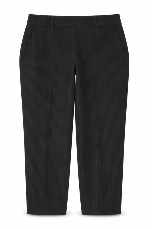 Dorothy Perkins Womens Black Striped Polyester Trousers  Size 12 L27 in Regular Zip