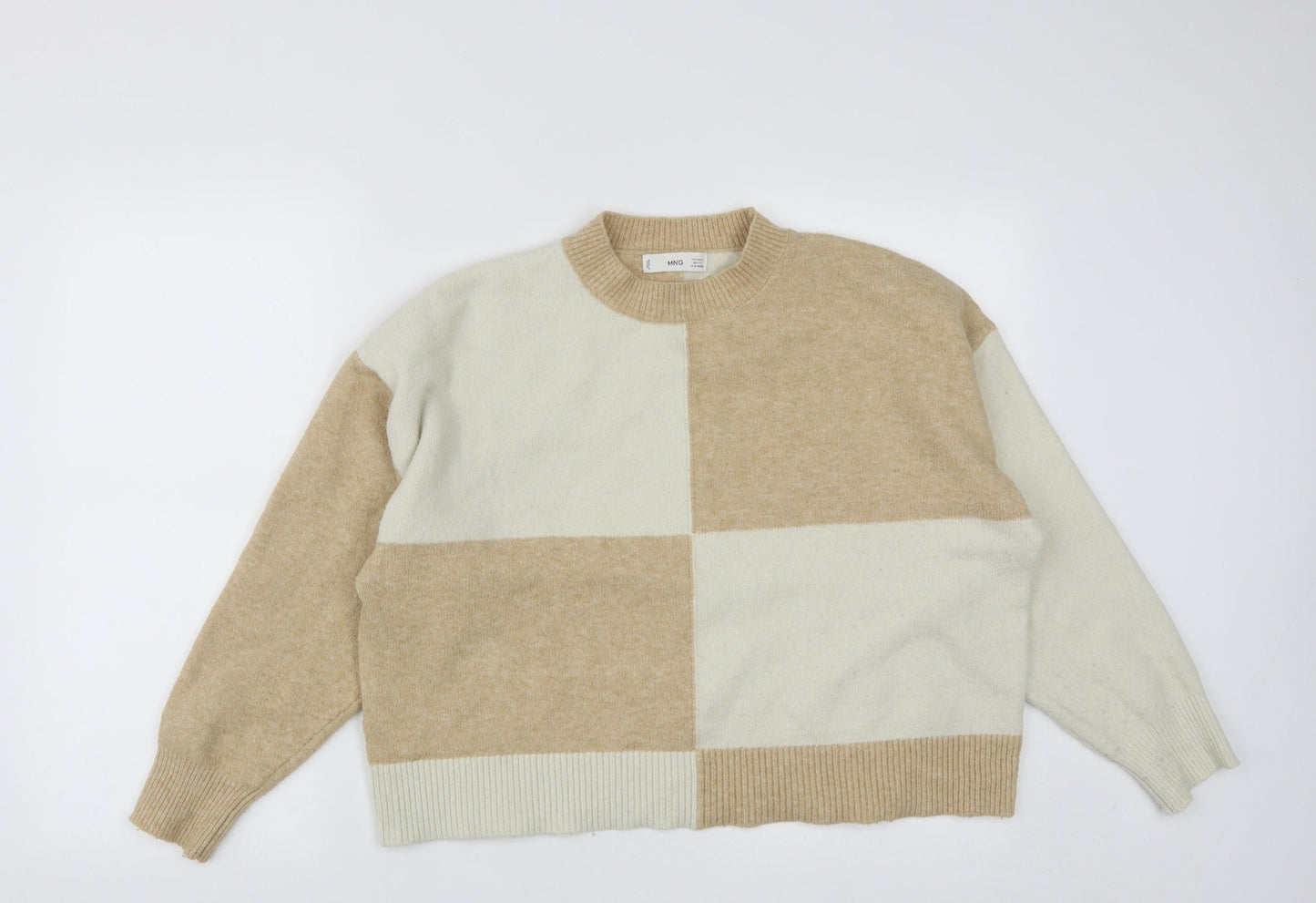 MNG Womens Brown Round Neck  Polyester Pullover Jumper Size S