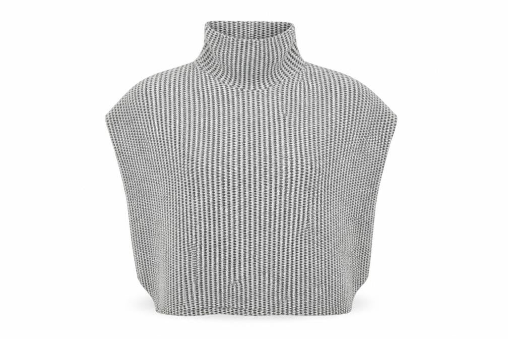 Preworn Womens Green High Neck Geometric Acrylic Pullover Jumper One Size