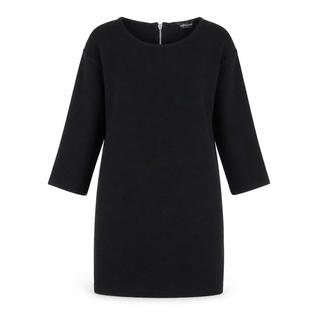 Internacionale Womens Black  Cotton A-Line  Size 8  Round Neck Zip
