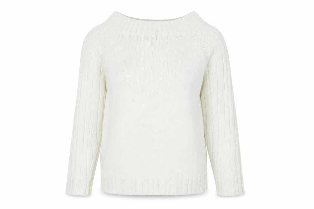 Preworn Womens White Scoop Neck  Cotton Pullover Jumper Size M