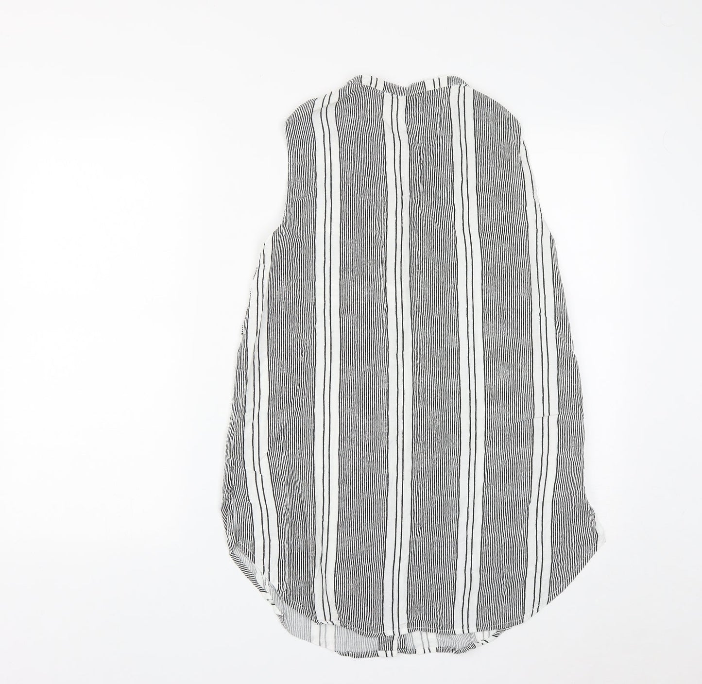 Atmosphere Womens Multicoloured Striped Viscose Basic Button-Up Size 10 Round Neck
