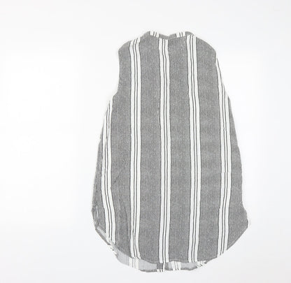 Atmosphere Womens Multicoloured Striped Viscose Basic Button-Up Size 10 Round Neck