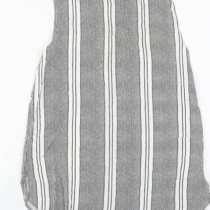 Atmosphere Womens Multicoloured Striped Viscose Basic Button-Up Size 10 Round Neck