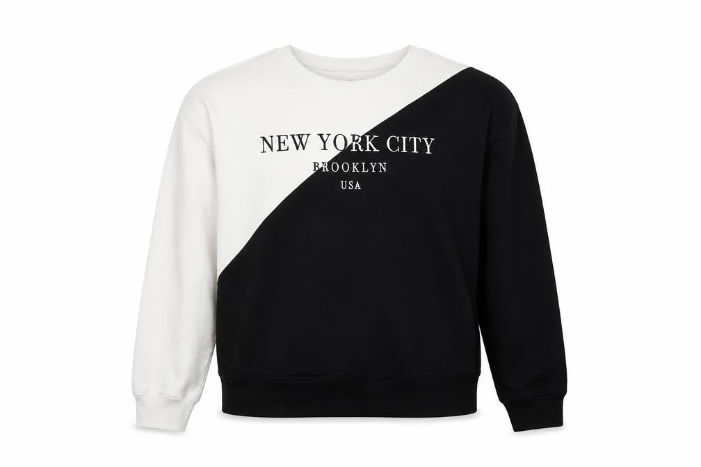 New Look Womens Black  Cotton Pullover Sweatshirt Size S