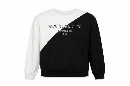 New Look Womens Black  Cotton Pullover Sweatshirt Size S