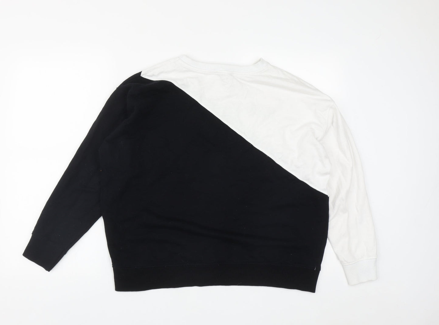 New Look Womens Black  Cotton Pullover Sweatshirt Size S